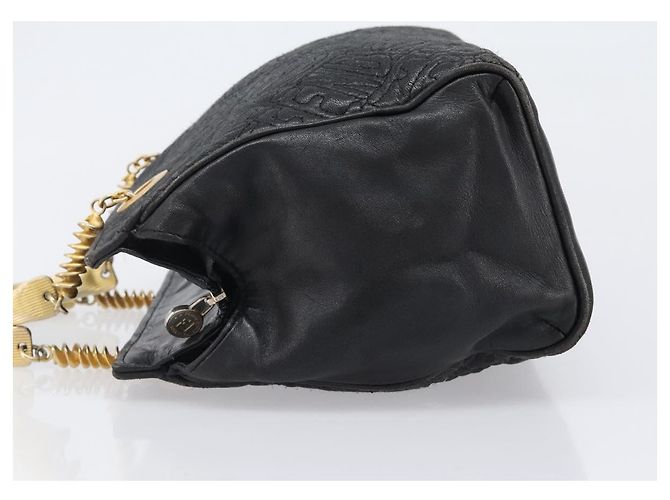 Borsa a mano FENDI Macaroni in pelle nera e oro Auth 199827 Nero D'oro - vista 4