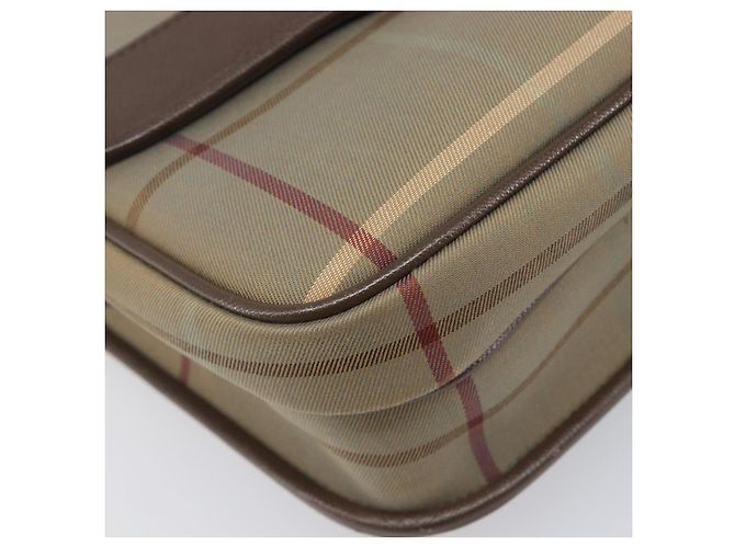 Borsa a tracolla Burberrys Nova Check Canvas Beige Gold Auth ka6035 D'oro - vista 14