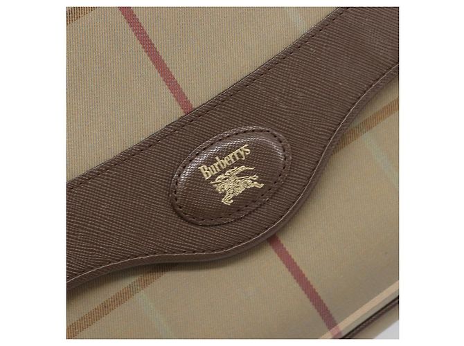 Borsa a tracolla Burberrys Nova Check Canvas Beige Gold Auth ka6035 D'oro - vista 17