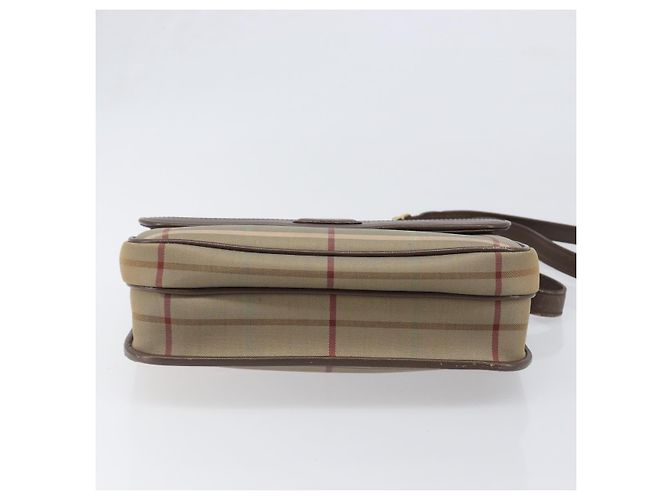 Borsa a tracolla Burberrys Nova Check Canvas Beige Gold Auth ka6035 D'oro - vista 5