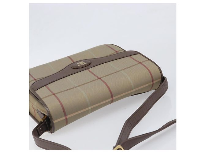 Borsa a tracolla Burberrys Nova Check Canvas Beige Gold Auth ka6035 D'oro - vista 6