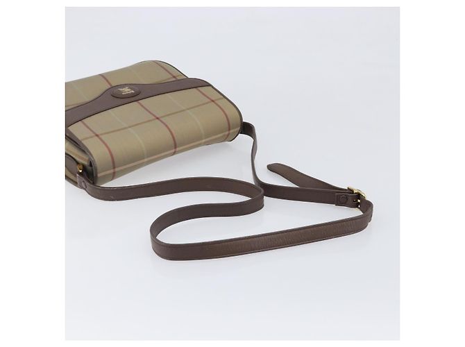 Borsa a tracolla Burberrys Nova Check Canvas Beige Gold Auth ka6035 D'oro - vista 7