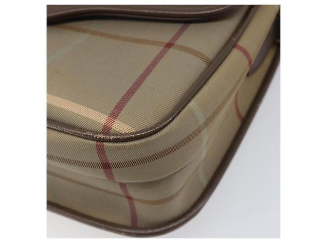 Borsa a tracolla Burberrys Nova Check Canvas Beige Gold Auth ka6035 D'oro - vista 9