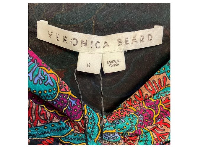 Veronica Beard Flame Red Multi Bellino Kleid Mehrfarben - Ansicht 4