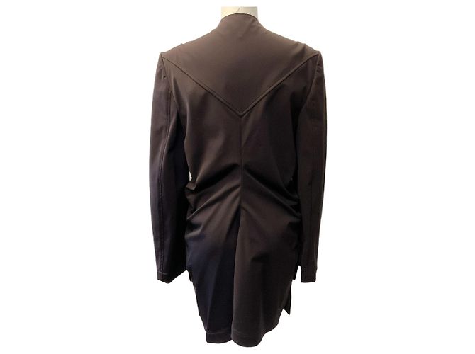 Bottega Veneta braune geraffte Jacke mit eckigem Ausschnitt - Ansicht 3