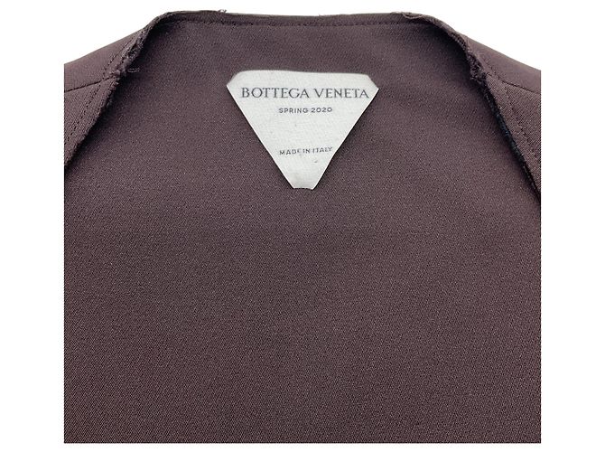 Bottega Veneta braune geraffte Jacke mit eckigem Ausschnitt - Ansicht 4