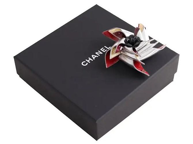 Chanel Brosche aus Leder Silber - Ansicht 3