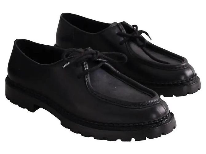 Scarpe stringate Saint Laurent in pelle nera Nero - vista 3