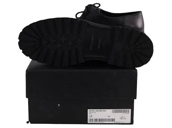 Scarpe stringate Saint Laurent in pelle nera Nero - vista 6