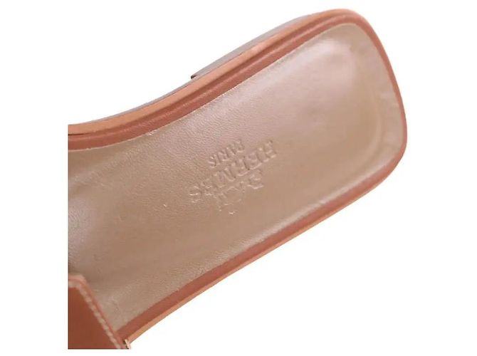 Sandali Hermès Oran in pelle marrone - vista 5