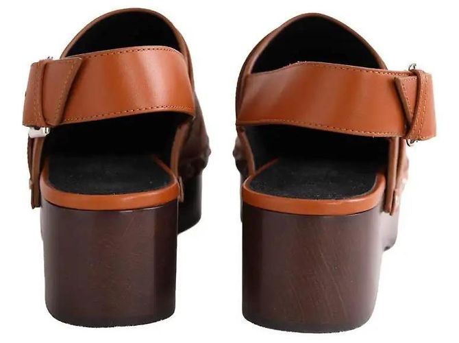 Mules Hermès Hippie in pelle camel Cammello - vista 2