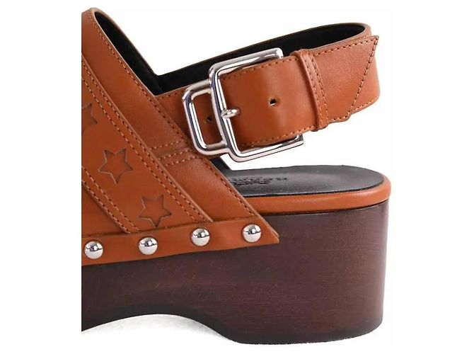 Mules Hermès Hippie in pelle camel Cammello - vista 5