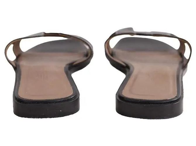Sandali Oran Hermès in pelle nera Nero - vista 2