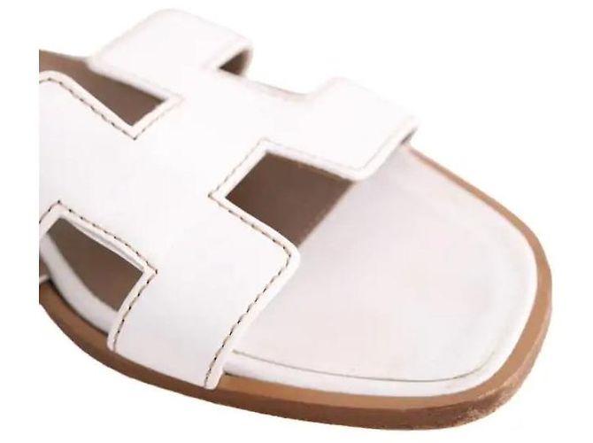 Sandali Oran Hermès in pelle bianchi Bianco - vista 4