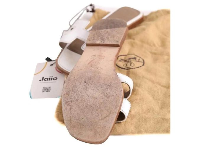 Sandali Oran Hermès in pelle bianchi Bianco - vista 6