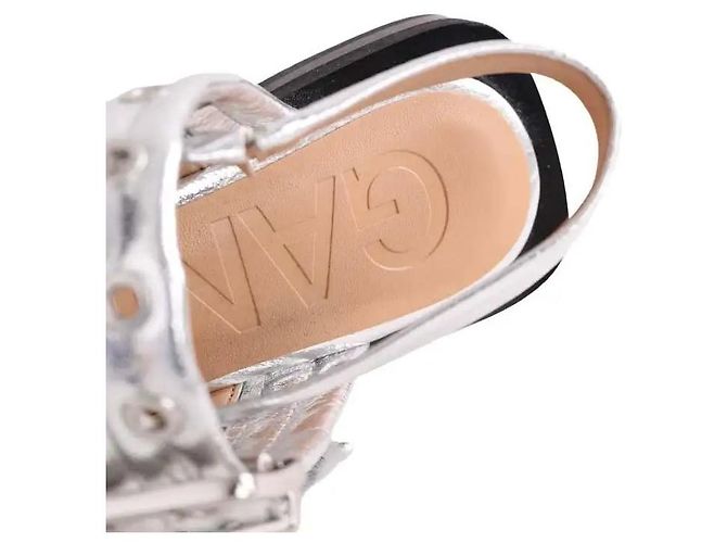 Mules Ganni in pelle argento - vista 5