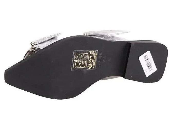 Mules Ganni in pelle argento - vista 6