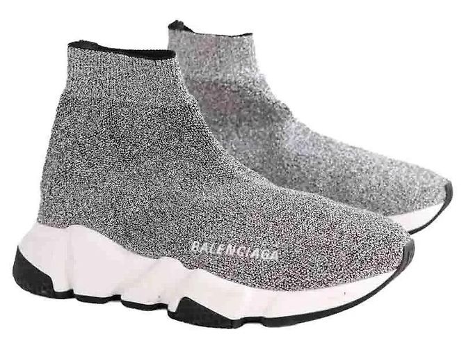 Balenciaga Sneakers Speed argentate Argento - vista 3