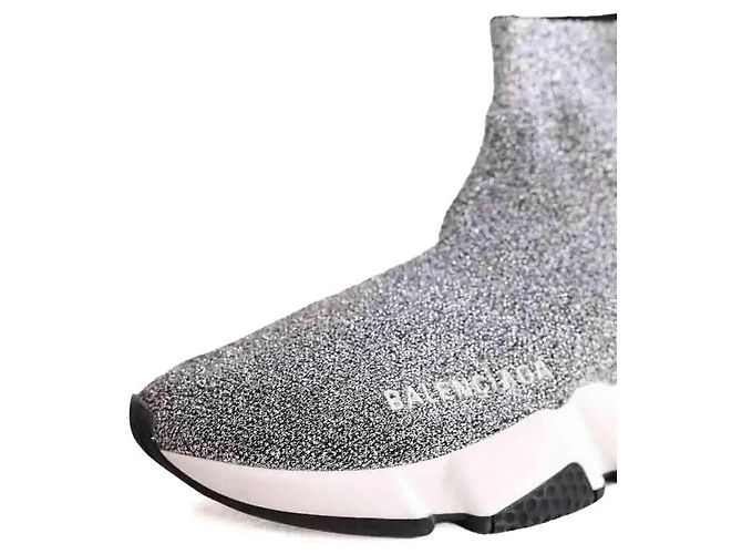 Balenciaga Sneakers Speed argentate Argento - vista 5