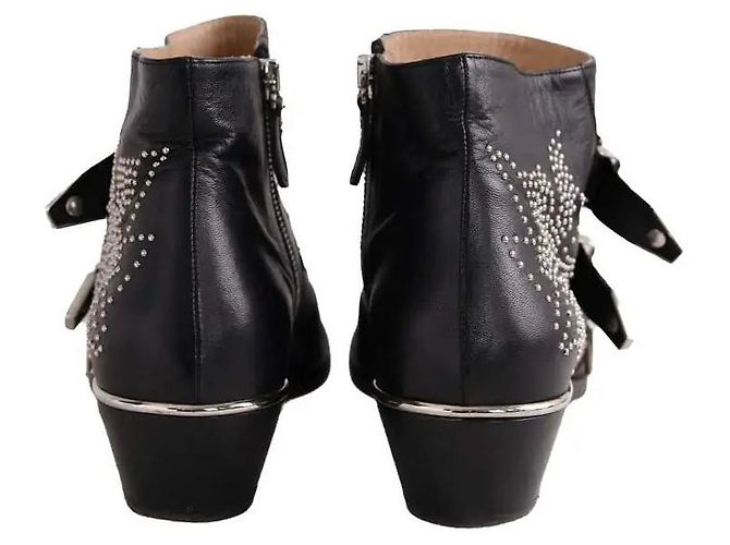 Stivaletti Chloé in pelle nera con fibbia Nero - vista 2