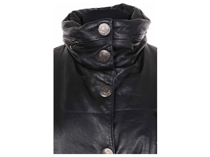 Abrigo de cuero negro Armani Jeans - vista 2
