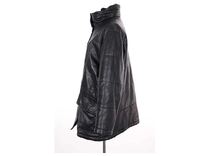 Abrigo de cuero negro Armani Jeans - vista 3
