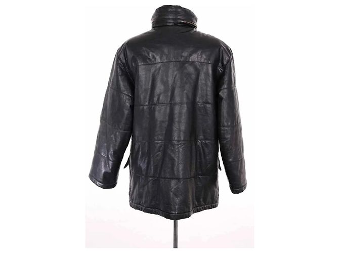 Abrigo de cuero negro Armani Jeans - vista 4