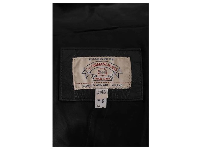 Abrigo de cuero negro Armani Jeans - vista 5