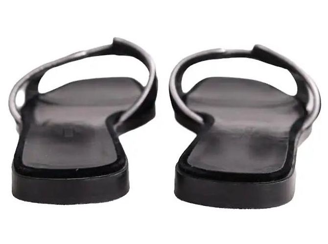 Sandali Oran Hermès in pelle nera Nero - vista 2