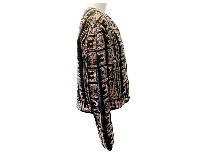 IRO Black Multi Tweed Collarless Lullia Jacket - view 2