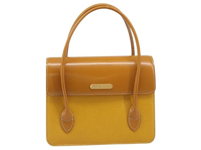 Borsa a mano Burberrys in pelle gialla tono oro Auth 199859A Giallo - vista 13