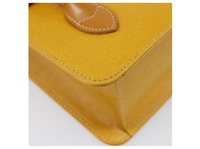 Borsa a mano Burberrys in pelle gialla tono oro Auth 199859A Giallo - vista 14