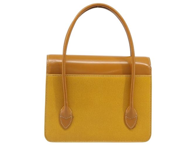 Borsa a mano Burberrys in pelle gialla tono oro Auth 199859A Giallo - vista 2