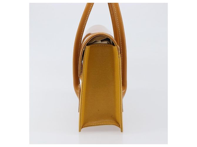 Borsa a mano Burberrys in pelle gialla tono oro Auth 199859A Giallo - vista 3