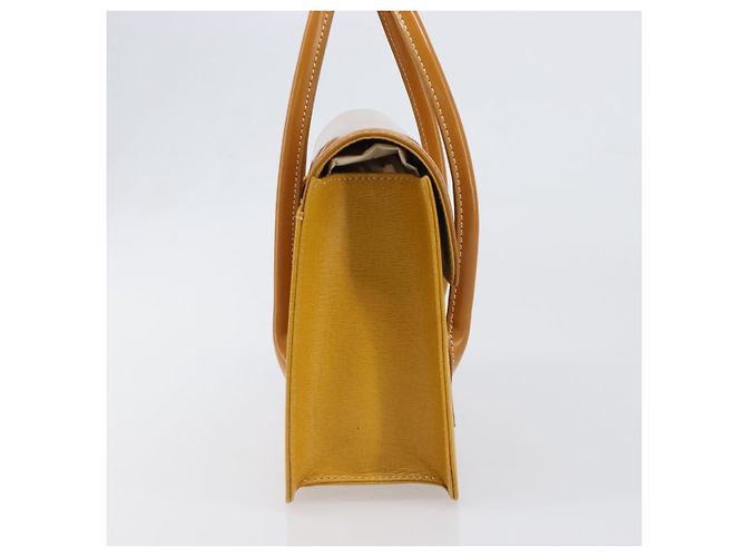 Borsa a mano Burberrys in pelle gialla tono oro Auth 199859A Giallo - vista 4
