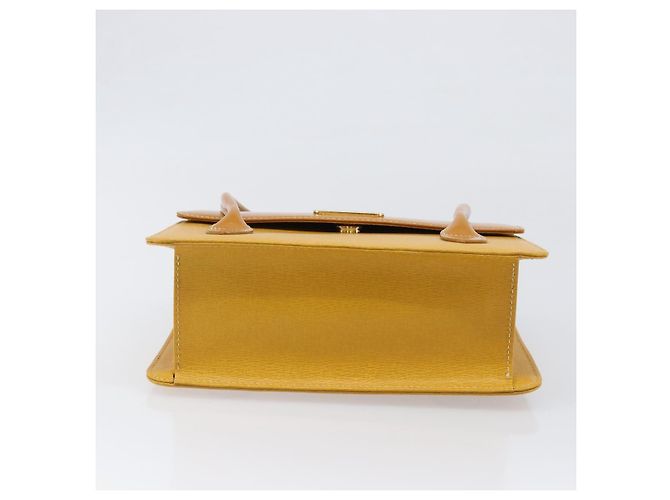 Borsa a mano Burberrys in pelle gialla tono oro Auth 199859A Giallo - vista 5