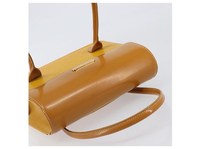 Borsa a mano Burberrys in pelle gialla tono oro Auth 199859A Giallo - vista 6