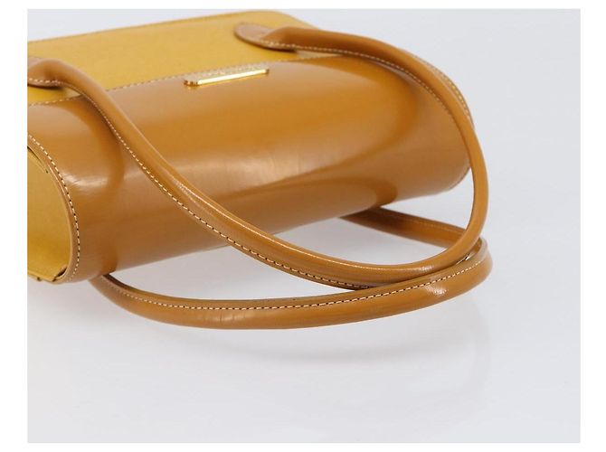 Borsa a mano Burberrys in pelle gialla tono oro Auth 199859A Giallo - vista 7