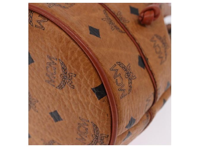 Borsa a tracolla MCM Vicetos PVC Pelle Marrone Tono Oro Auth 202272A - vista 15