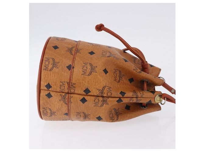 Borsa a tracolla MCM Vicetos PVC Pelle Marrone Tono Oro Auth 202272A - vista 3