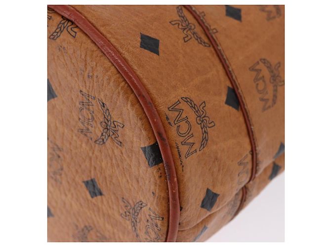Borsa a tracolla MCM Vicetos PVC Pelle Marrone Tono Oro Auth 202272A - vista 9