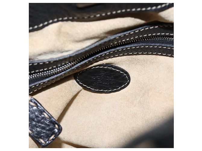 Bolso Tote FENDI Celeria de cuero negro plata Auth 200968A - vista 18