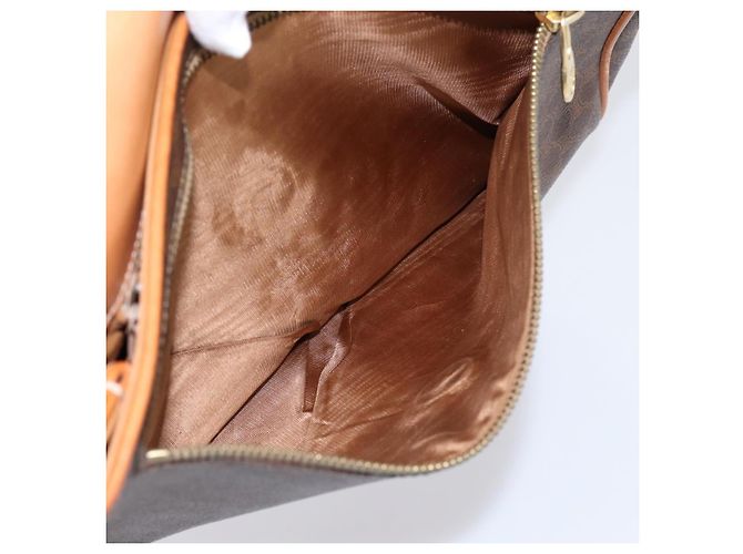 Céline Borsa a pochette CELINE Macadam Canvas PVC Leather Brown Gold Auth ka5944 Marrone D'oro - vista 11