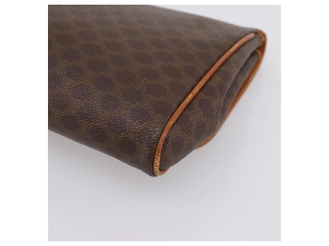 Céline Borsa a pochette CELINE Macadam Canvas PVC Leather Brown Gold Auth ka5944 Marrone D'oro - vista 15