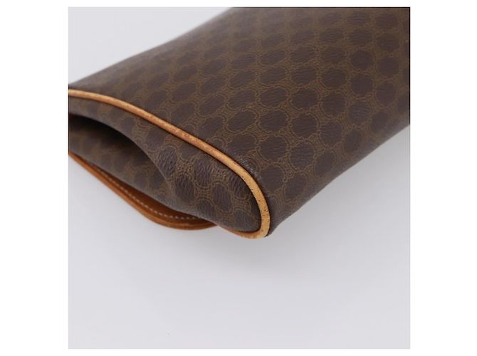 Céline Borsa a pochette CELINE Macadam Canvas PVC Leather Brown Gold Auth ka5944 Marrone D'oro - vista 16