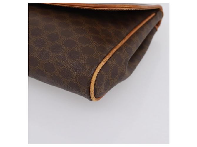Céline Borsa a pochette CELINE Macadam Canvas PVC Leather Brown Gold Auth ka5944 Marrone D'oro - vista 7