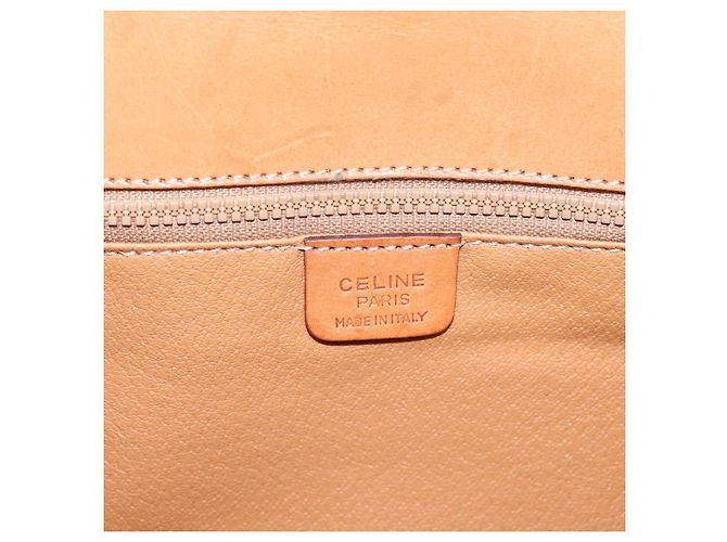 Céline Borsa a pochette CELINE Macadam Canvas PVC Leather Brown Gold Auth ka5944 Marrone D'oro - vista 8
