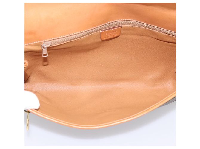 Céline Borsa a pochette CELINE Macadam Canvas PVC Leather Brown Gold Auth ka5944 Marrone D'oro - vista 9
