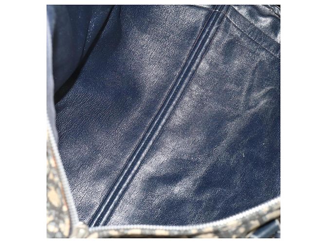 Borsa Boston Christian Dior Trotter Canvas Navy Silver Auth 199570 Argento Blu navy - vista 11