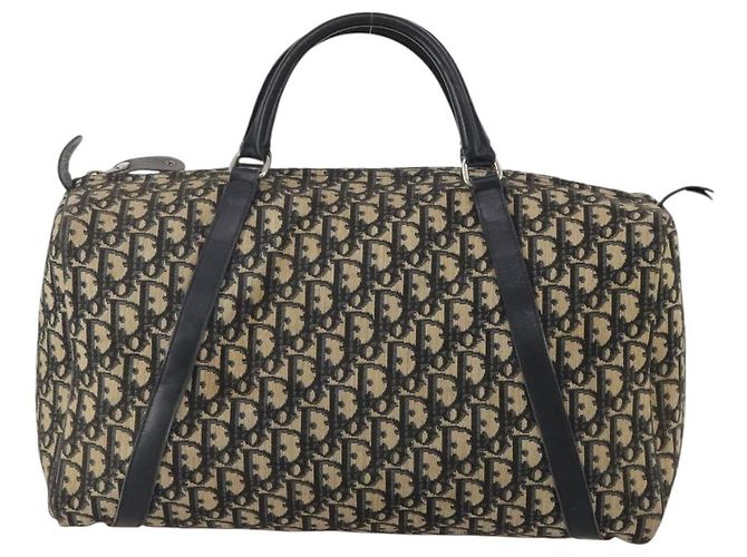 Borsa Boston Christian Dior Trotter Canvas Navy Silver Auth 199570 Argento Blu navy - vista 13